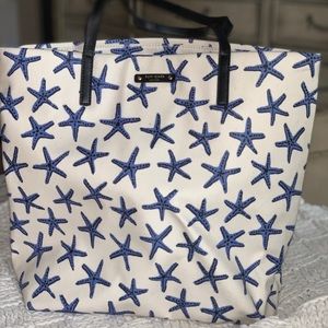 Kate Spade Blue and White Starfish Small Tote